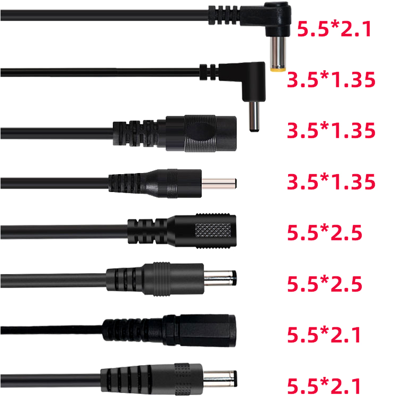 Cable Extension 3.5 - 25CM 5,5*2,1mm 3,5*1,35mm Buchse-Stecker DC-Stromkabel 5,5*2,5mm