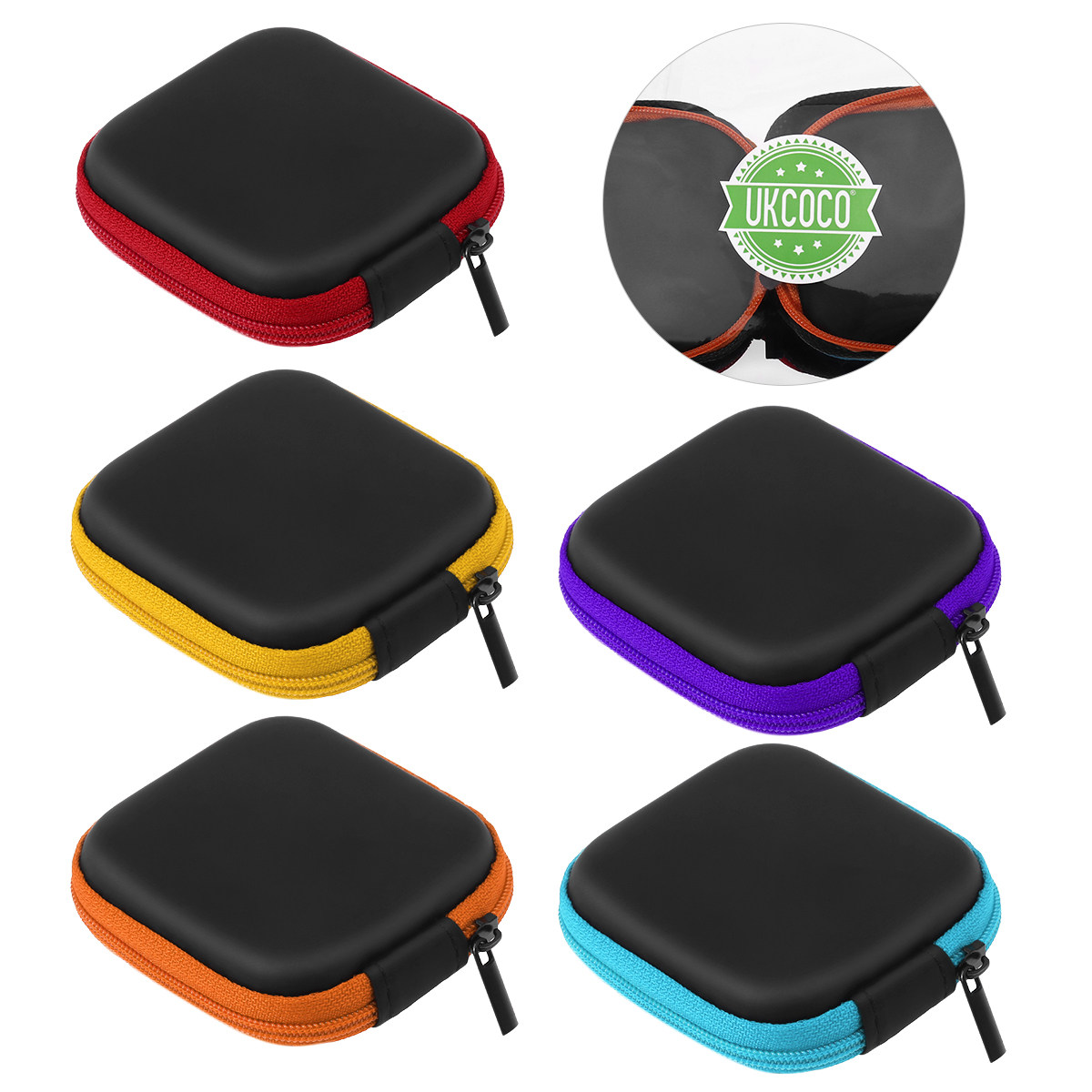 Headphone Case Hard - 5 Stück Mini-Kopfhörer-Aufbewahrungsbox, EVA-Hartschalenetui, tragbare Reise-Kopfhörer-Tasche,