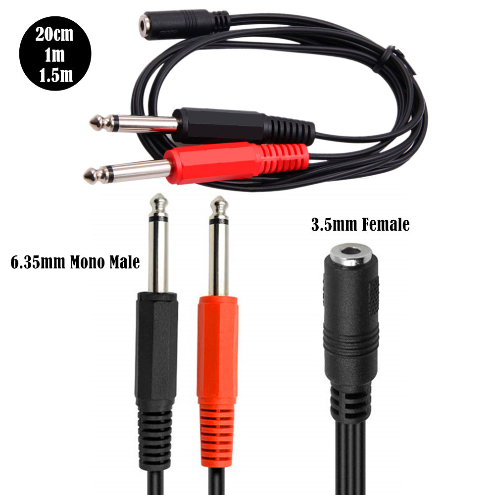 Audio Splitter Y - 6,35 mm Stecker auf 2 6,35