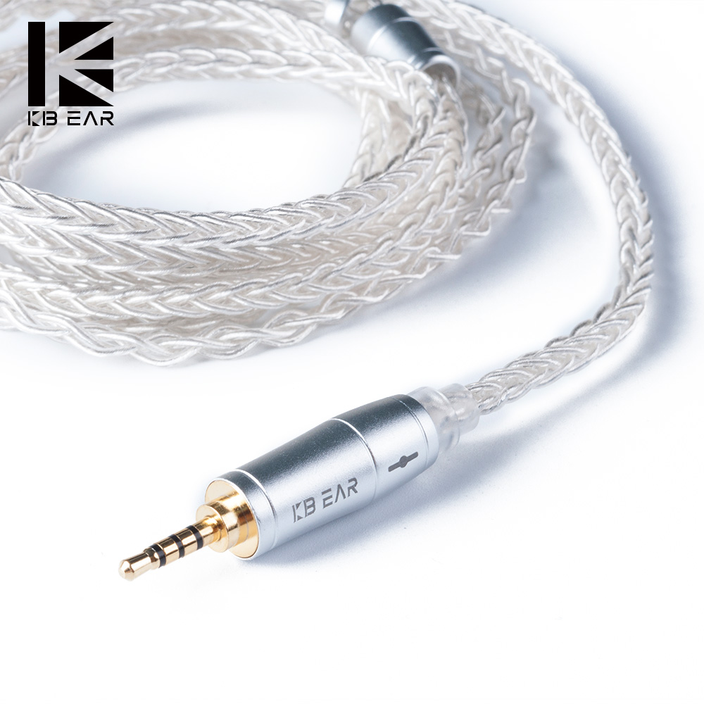 In Ear Monitor Iem - KBEAR 8-adriges verbessertes silbernes kabelgebundenes Kopfhörerkabel
