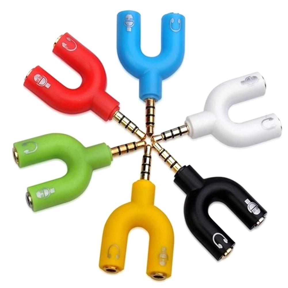 1PC Dual 3,5 MM U Typ Adapter  – Earphone Splitter Jack Bewertung und Preis